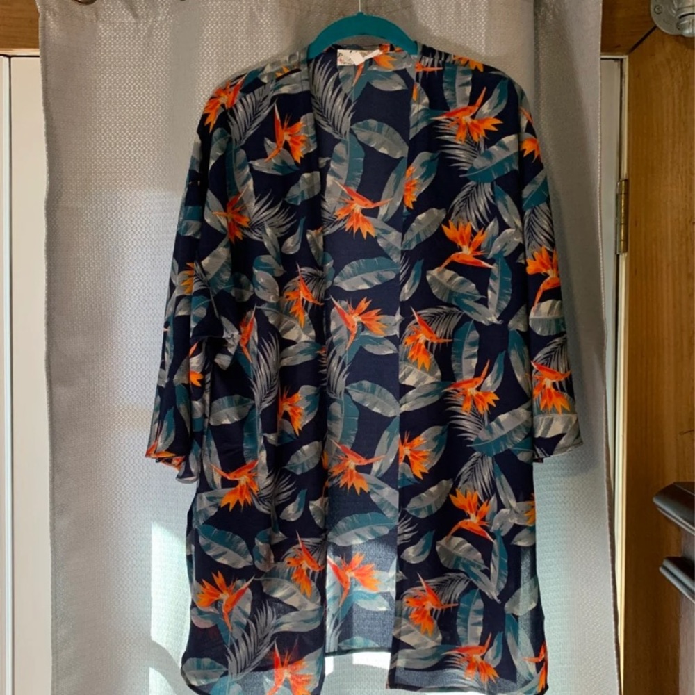 Pink Rose Floral Kimono